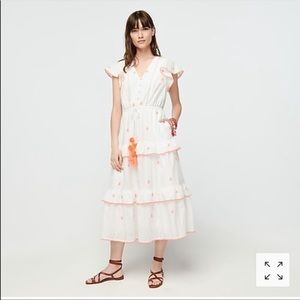 J. Crew white embroidered midi dress